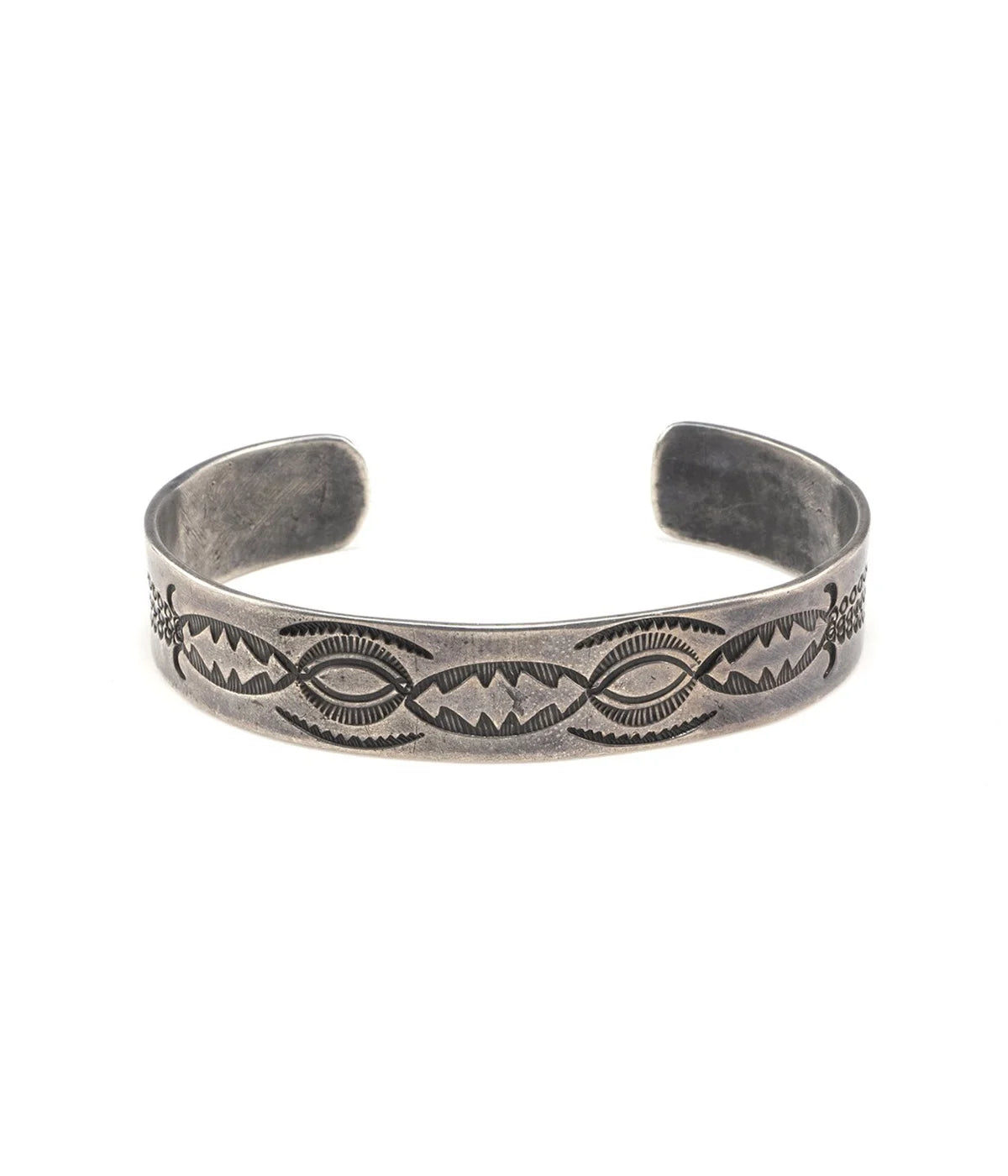 VINTAGE "c.1930- Stamped Silver Bracelet NAVAJO"